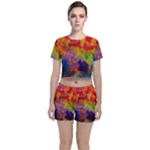 Colorful watercolors texture                                                   Crop Top and Shorts Co-Ord Set