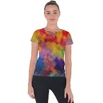 Colorful watercolors texture                                                   Short Sleeve Sports Top