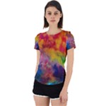 Colorful watercolors texture                                                    Back Cut Out Sport Tee