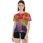 Colorful watercolors texture                                                   Open Back Sport Tee