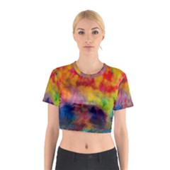 Colorful watercolors texture                                                    Cotton Crop Top from ArtsNow.com