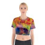 Colorful watercolors texture                                                    Cotton Crop Top