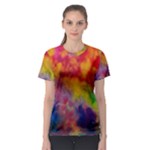 Colorful watercolors texture                                                    Women s Sport Mesh Tee