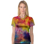 Colorful watercolors texture                                                    V-Neck Sport Mesh Tee