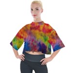 Colorful watercolors texture                                                  Mock Neck Tee