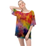 Colorful watercolors texture                                                  Oversized Chiffon Top