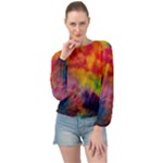 Colorful watercolors texture                                                   Banded Bottom Chiffon Top