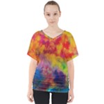 Colorful watercolors texture                                                   V-Neck Dolman Drape Top