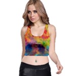 Colorful watercolors texture                                                    Racer Back Crop Top