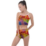 Colorful watercolors texture                                                      Summer Cropped Co-Ord Set