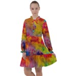 Colorful watercolors texture                                                      All Frills Chiffon Dress