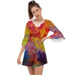 Colorful watercolors texture                                                       Criss Cross Mini Dress