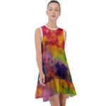 Colorful watercolors texture                                                       Frill Swing Dress