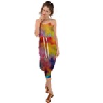 Colorful watercolors texture                                                    Waist Tie Cover Up Chiffon Dress