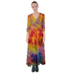 Colorful watercolors texture                                                       Button Up Maxi Dress