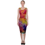 Colorful watercolors texture                                                      Sleeveless Pencil Dress