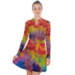 Colorful watercolors texture                                                       Long Sleeve Panel Dress