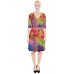 Colorful watercolors texture                                                        Wrap Up Cocktail Dress