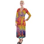 Colorful watercolors texture                                                      Velvet Maxi Wrap Dress