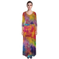 Quarter Sleeve Maxi Dress 