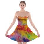 Colorful watercolors texture                                                    Strapless Bra Top Dress