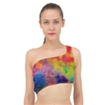 Colorful watercolors texture                                                   Spliced Up Bikini Top