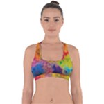 Colorful watercolors texture                                                   Cross Back Hipster Bikini Top