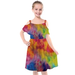 Kids  Cut Out Shoulders Chiffon Dress 