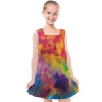 Colorful watercolors texture                                                 Kids  Cross Back Dress