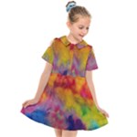 Colorful watercolors texture                                                 Kids  Short Sleeve Shirt Dress