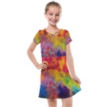 Colorful watercolors texture                                                  Kids  Cross Web Dress