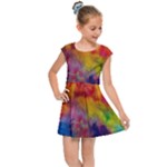 Colorful watercolors texture                                                   Kids Cap Sleeve Dress