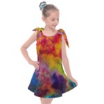 Colorful watercolors texture                                                Kids  Tie Up Tunic Dress