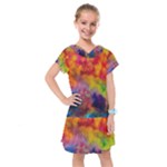 Colorful watercolors texture                                                     Kids  Drop Waist Dress