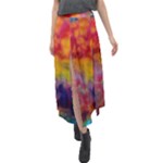 Colorful watercolors texture                                                        Velour Split Maxi Skirt