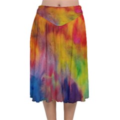 Velvet Flared Midi Skirt 