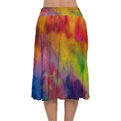 Velvet Flared Midi Skirt 