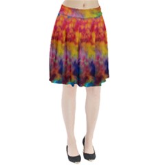 Colorful watercolors texture                                                Pleated Skirt from ArtsNow.com