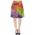 Colorful watercolors texture                                                   Velvet High Waist Skirt