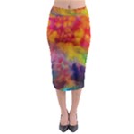 Colorful watercolors texture                                                      Midi Pencil Skirt