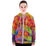 Colorful watercolors texture                                                    Women s Zipper Hoodie