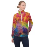 Colorful watercolors texture                                                    Women Half Zip Windbreaker