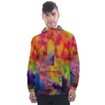 Colorful watercolors texture                                                   Men s Front Pocket Pullover Windbreaker