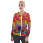 Colorful watercolors texture                                                    Velour Zip Up Jacket