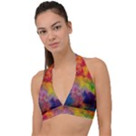 Colorful watercolors texture                                                 Halter Plunge Bikini Top