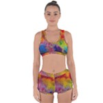 Colorful watercolors texture                                                   Racerback Boyleg Bikini Set