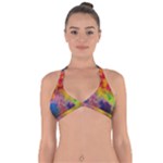 Colorful watercolors texture                                                   Halter Neck Bikini Top