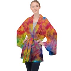 Long Sleeve Velvet Kimono  