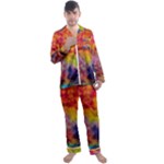 Colorful watercolors texture                                                    Men s Satin Pajamas Long Pants Set