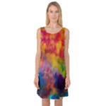 Colorful watercolors texture                                                    Sleeveless Satin Nightdress